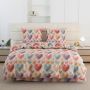 Pościel 2 cz 140x200 + poszewka 70x80 kolorowe szydełkowe serca