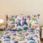 Pościel 2 cz 140x200 + 2 poszewki dla dzieci kolorowa szydełkowe zwierzątka