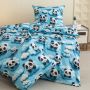 Pościel 2 częściowa 140x200 + poszewka 70x80 dla dzieci niebieska Pandy