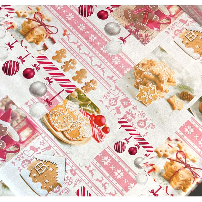 OBRUS CERATA NA METRY SREBRNA ŚWIĄTECZNA Boże Narodzenie