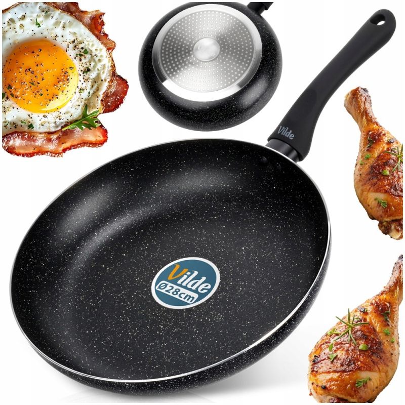Patelnia granitowa powłoka BLACK LINE 28 cm uniwersalna gaz indukcja