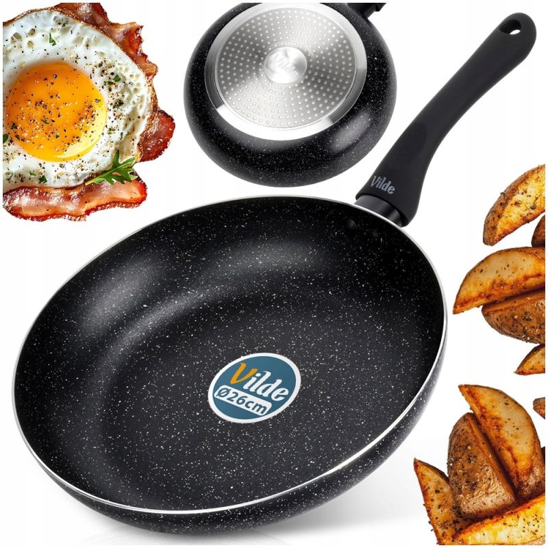Patelnia granitowa powłoka BLACK LINE 26 cm uniwersalna gaz indukcja