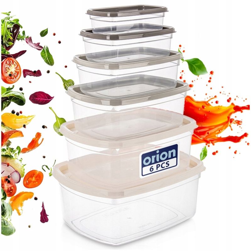 Pojemnik KUCHENNY do żywności produktów spożywczych zestaw pojemników 6 szt