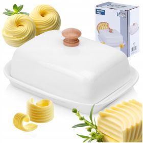 Ceramiczna MASELNICZKA Biała na masło utrzymująca świeżość masła