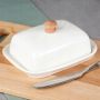 Ceramiczna MASELNICZKA Biała na masło utrzymująca świeżość masła