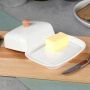 Ceramiczna MASELNICZKA Biała na masło utrzymująca świeżość masła
