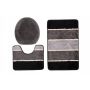 Turecki komplet łazienkowy dywanik 3cz. SZARE PASY