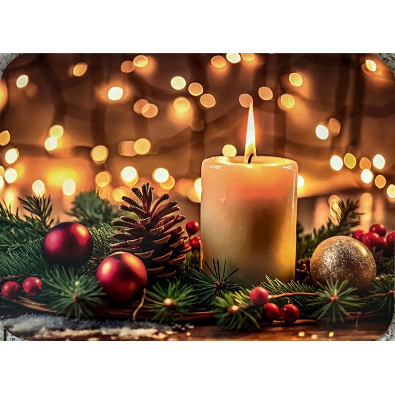 PODKŁADKA MATA LAMINOWANA NA STÓŁ BOŻE NARODZENIE ŚWIĄTECZNA OZDOBY ŚWIECA