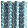 Zasłona 140 x 250 Dekoracyjna przelotkach TURKUSOWA srebrne kwiaty
