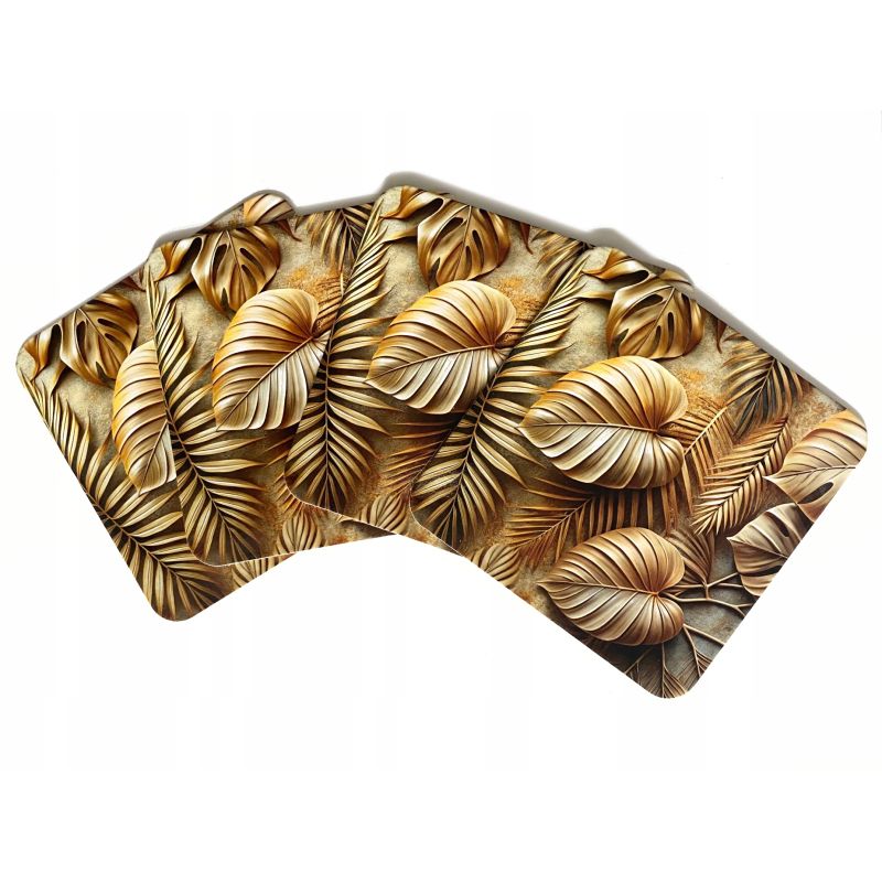 PODSTAWKA POD KUBEK ZŁOTE LIŚCIE MONSTERY KPL 4 SZTUKI