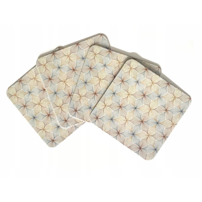 PODSTAWKA POD KUBEK KOLOROWE KWIATY KPL 4 SZTUKI