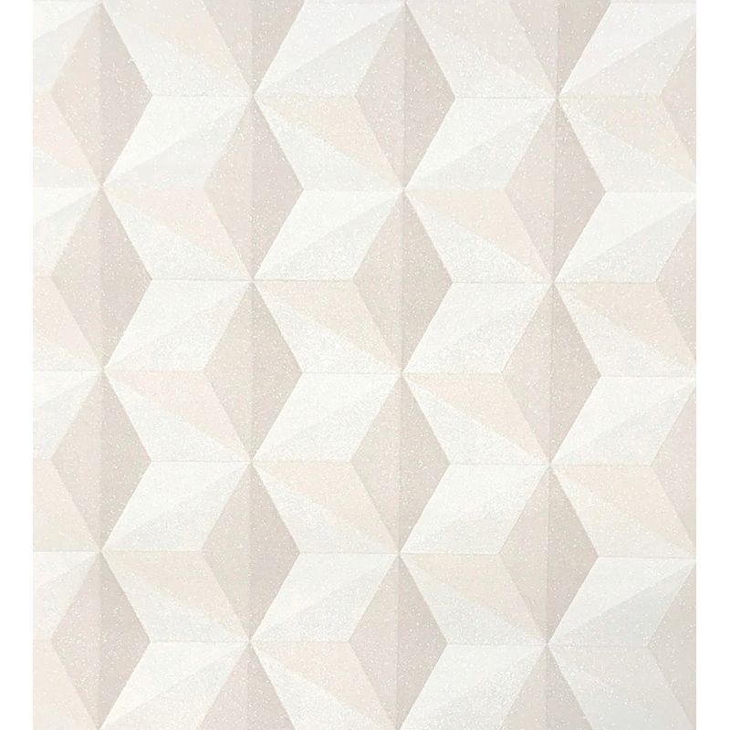 Piękna TAPETA 96255-1 z efektem 3D SZEŚCIOKĄTY BEŻ Brokat Fliz