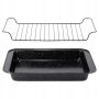 Blacha do pieczenia Brytfanna granitowa z rusztem 37,5x25,5x5 cm Non-stick