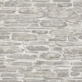 TAPETA 863413 CEGŁA ŁUPEK MUR KAMIEŃ SZARA POPIEL BIEL Fliz