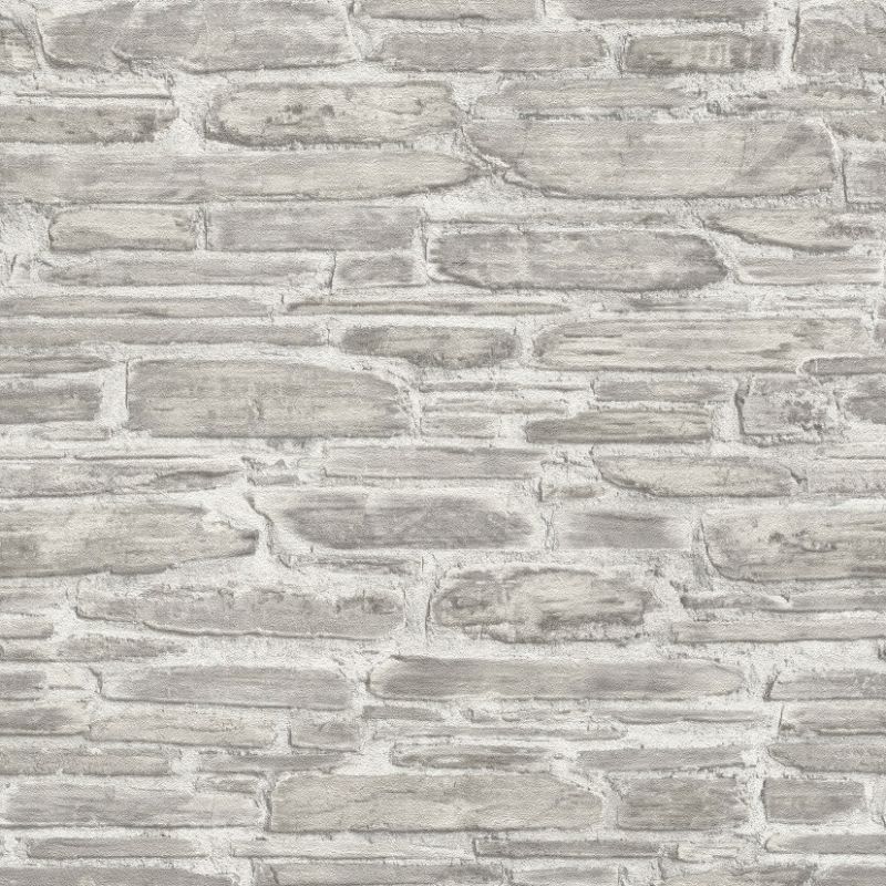 TAPETA 863413 CEGŁA ŁUPEK MUR KAMIEŃ SZARA POPIEL BIEL Fliz