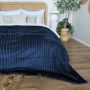 KOC narzuta na łóżko w pasy tłoczony Mikrofibra 200x220 GRANATOWY Nuvio