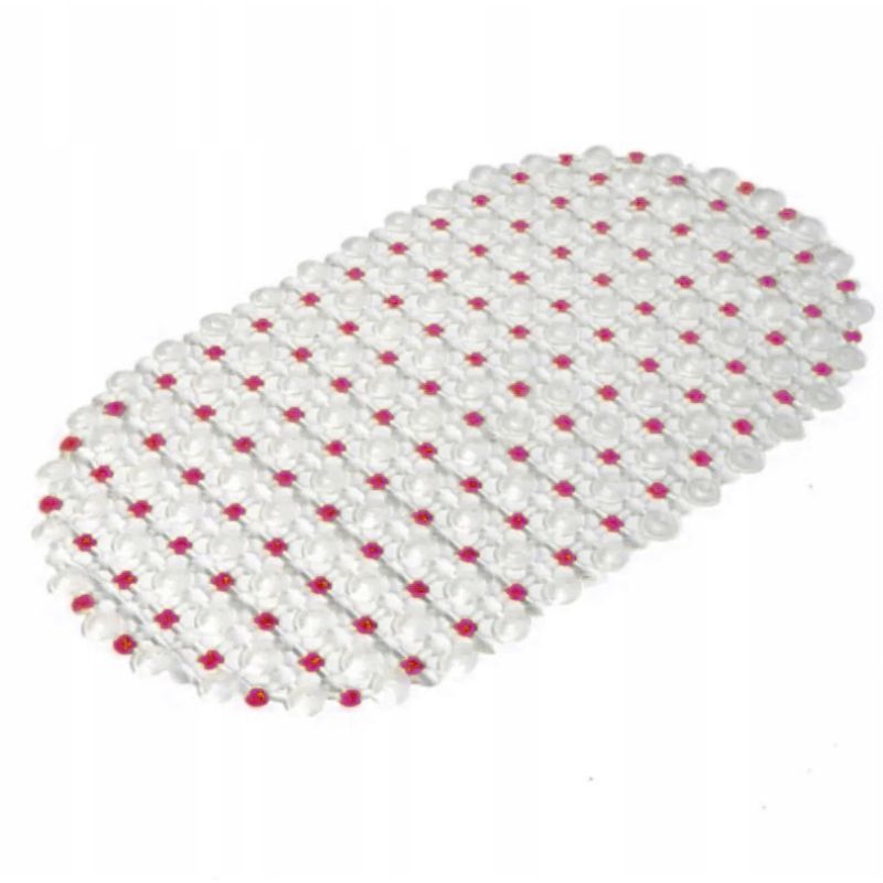 Mata antypoślizgowa do wanny pod prysznic 35x65cm transparentna kropki