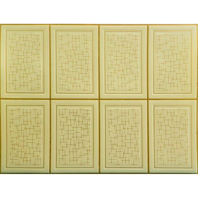 OKŁADZINA ścienna 3D Kuchnia CEGŁA PCV OS13 KREM+ ZŁOTA FUGA