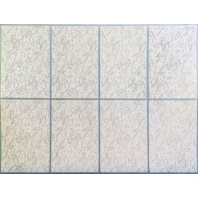 OKŁADZINA ścienna 3D Kuchnia CEGŁA PCV OS 12 BIAŁA+ SREBNA FUGA