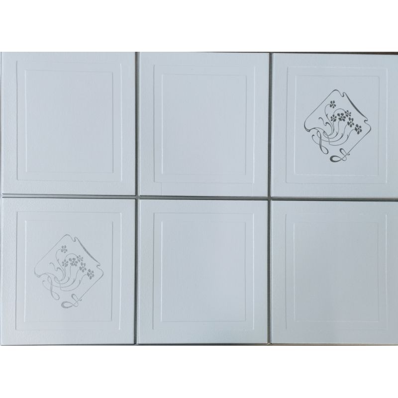 OKŁADZINA ścienna 3D Kuchnia CEGŁA PCV OS27 BIAŁY + SREBRNA FUGA