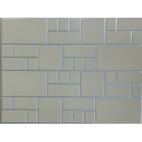 OKŁADZINA ścienna 3D Kuchnia CEGŁA PCV OS19 BEŻOWE CEGŁY I SREBRNA FUGA