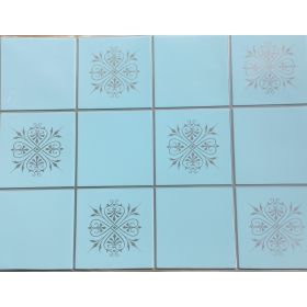 OKŁADZINA ścienna 3D Kuchnia CEGŁA PCV OS25 BŁĘKIT+ SREBRNA FUGA