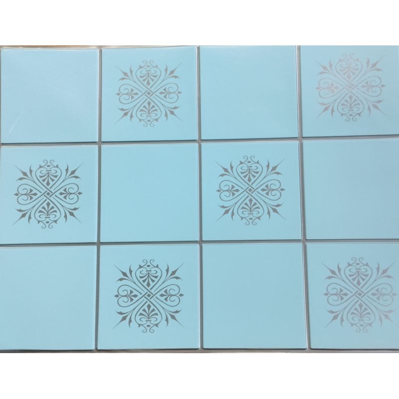 OKŁADZINA ścienna 3D Kuchnia CEGŁA PCV OS25 BŁĘKIT+ SREBRNA FUGA