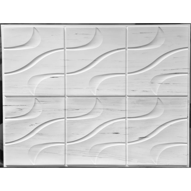 OKŁADZINA ścienna 3D Kuchnia PŁYTKI PCV OS 33 BIAŁE FALE+ DREWNO