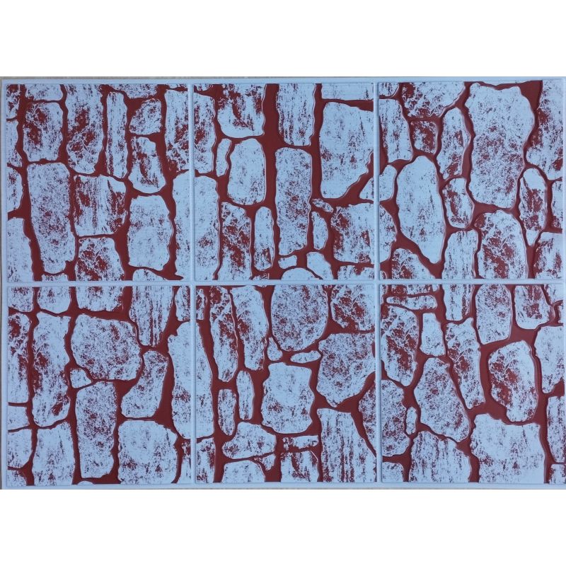 OKŁADZINA ścienna 3D Kuchnia PŁYTKI PCV OS 32 CZERWONE KAMIENIE