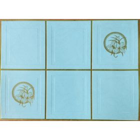 OKŁADZINA ścienna 3D Kuchnia PŁYTKI PCV OS 14 SELEDYN+ ZŁOTA FUGA