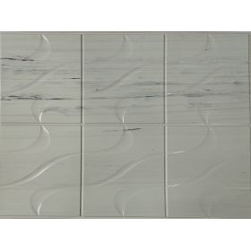 OKŁADZINA ścienna 3D Kuchnia PŁYTKI PCV OS 33 BEŻOWA FALA+ DREWNO