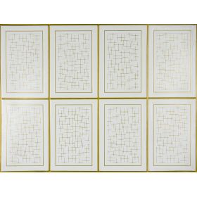 OKŁADZINA ścienna 3D Kuchnia CEGŁA PCV OS13 BIAŁY+ ZŁOTA FUGA