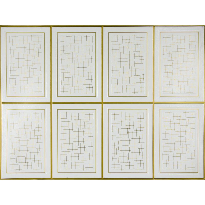 OKŁADZINA ścienna 3D Kuchnia CEGŁA PCV OS13 BIAŁY+ ZŁOTA FUGA