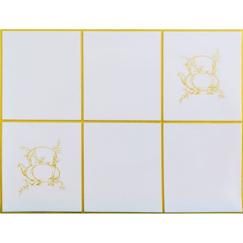 OKŁADZINA ścienna 3D Kuchnia CEGŁA PCV OS22 BIAŁY+ ZŁOTA FUGA