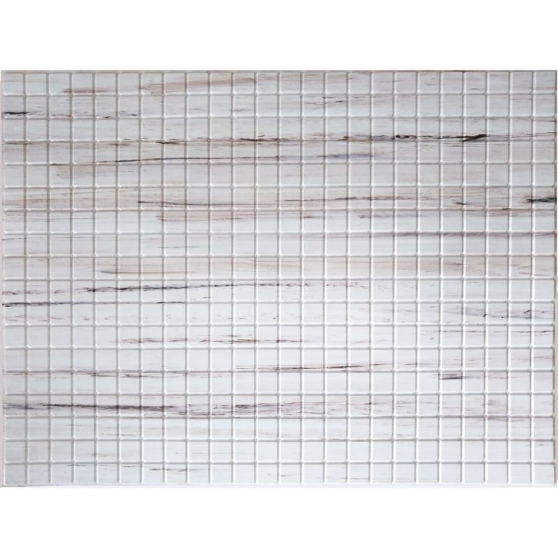 OKŁADZINA ścienna 3D Kuchnia PŁYTKI PCV OS29 BIAŁE KOSTECZKI+ DREWNO