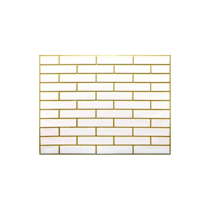 OKŁADZINA ścienna 3D Kuchnia CEGŁA PCV OS03 BIAŁA+ ZŁOTA FUGA