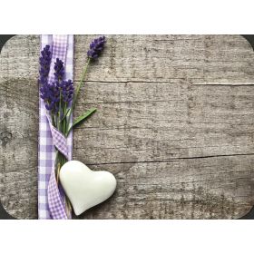 PODKŁADKA MATA STOŁOWA LAMINOWANA NA STÓŁ LAWENDA + SERCE