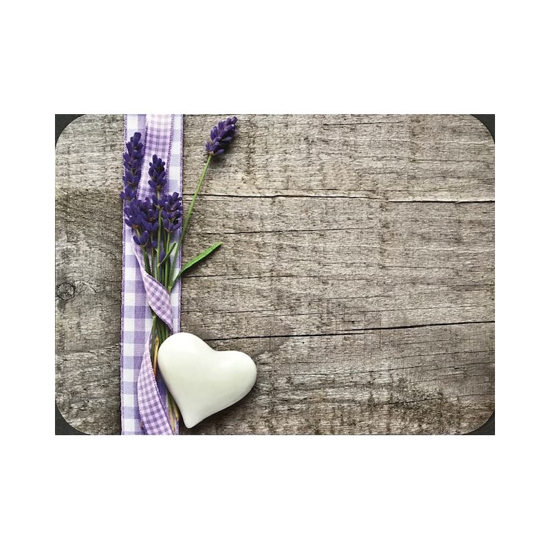 PODKŁADKA MATA STOŁOWA LAMINOWANA NA STÓŁ LAWENDA + SERCE