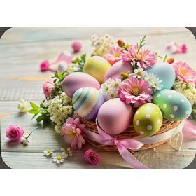 PODKŁADKA MATA NA STÓŁ WIELKANOCNA PASTELOWA PISANKI JAJKA