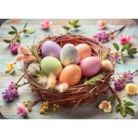 PODKŁADKA MATA NA STÓŁ WIELKANOCNA PASTELOWA PISANKI JAJKA