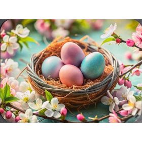 PODKŁADKA MATA NA STÓŁ WIELKANOCNA PASTELOWA PISANKI JAJKA