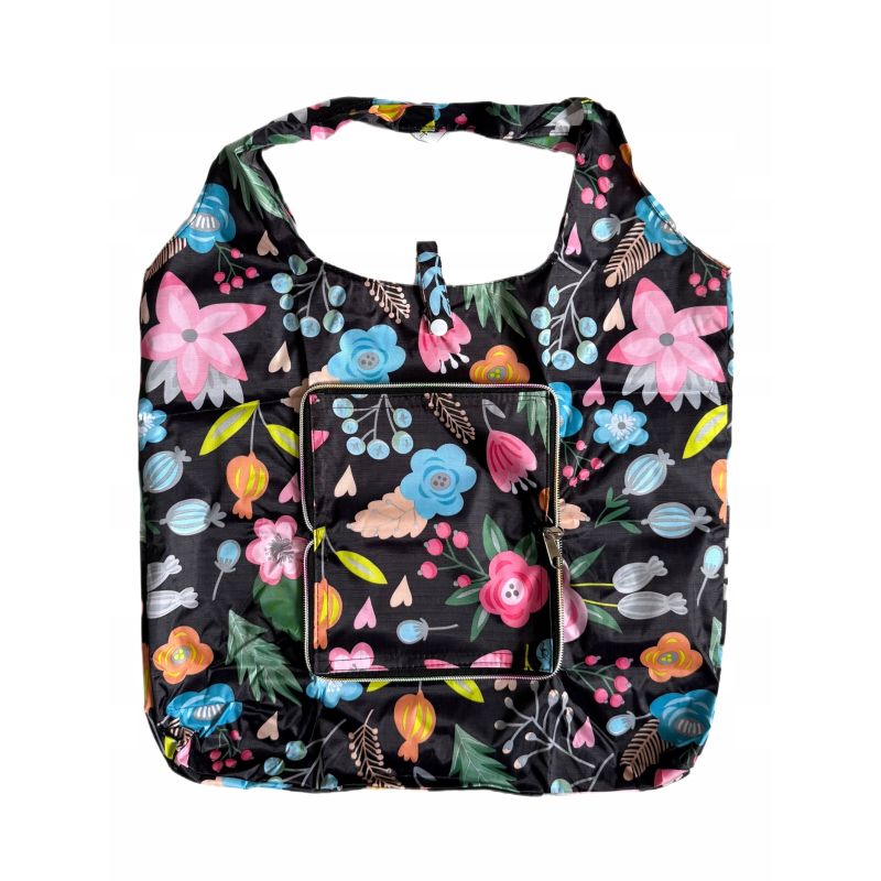 TORBA siatka na zakupy składana, nieprzemakalna shopperka 40x35 kokardy