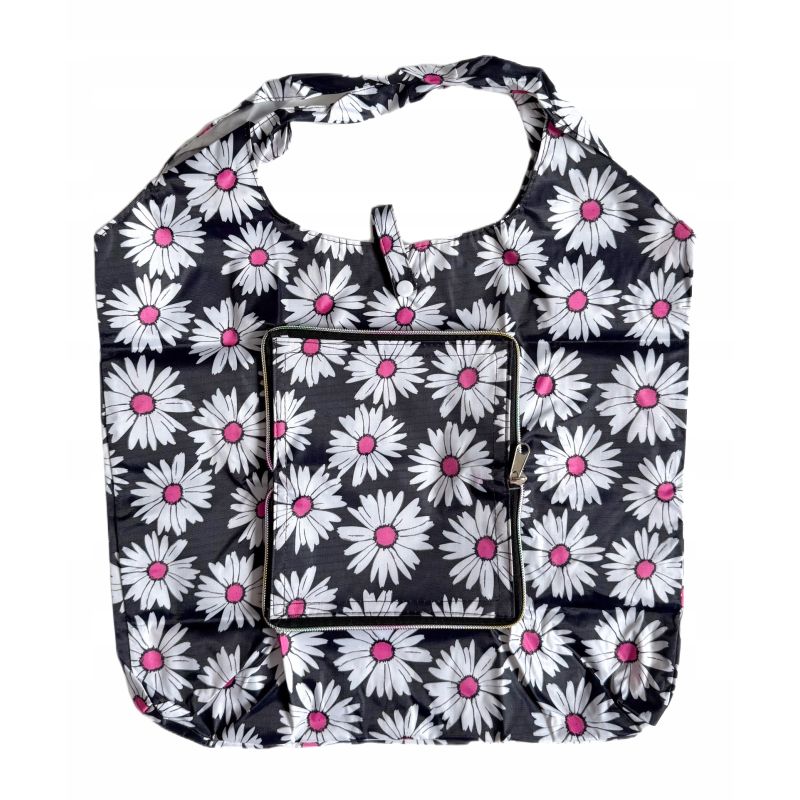 TORBA siatka na zakupy składana, nieprzemakalna shopperka 40x35 kwiaty