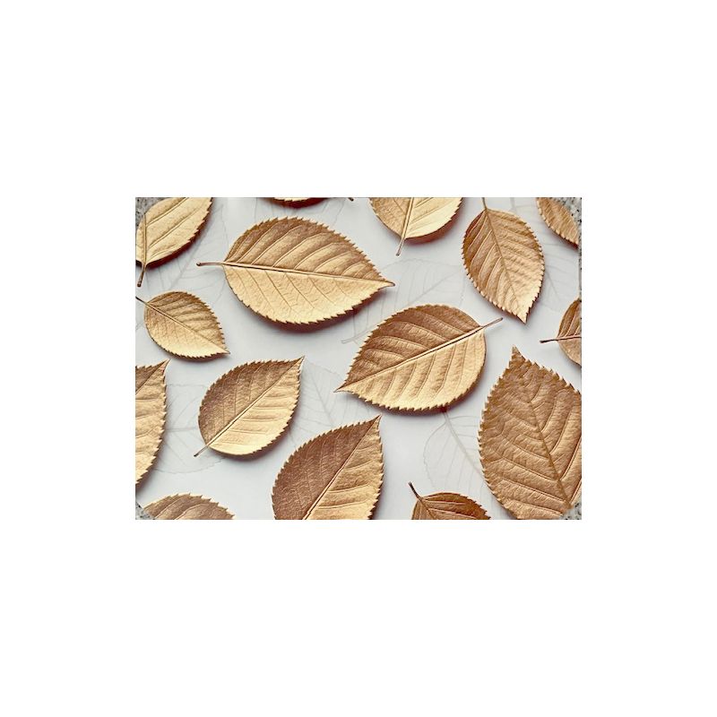 PODKŁADKA MATA LAMINOWANA NA STÓŁ SZARA ZŁOTY LIŚĆ