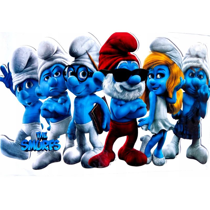 NAKLEJKA DUŻA MAX Dziecięca SMERFY 53x85 cm