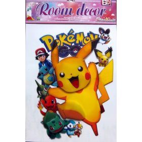 KOMPLET 3 NAKLEJKI Dziecięce 3D POKEMON MIENIĄCE