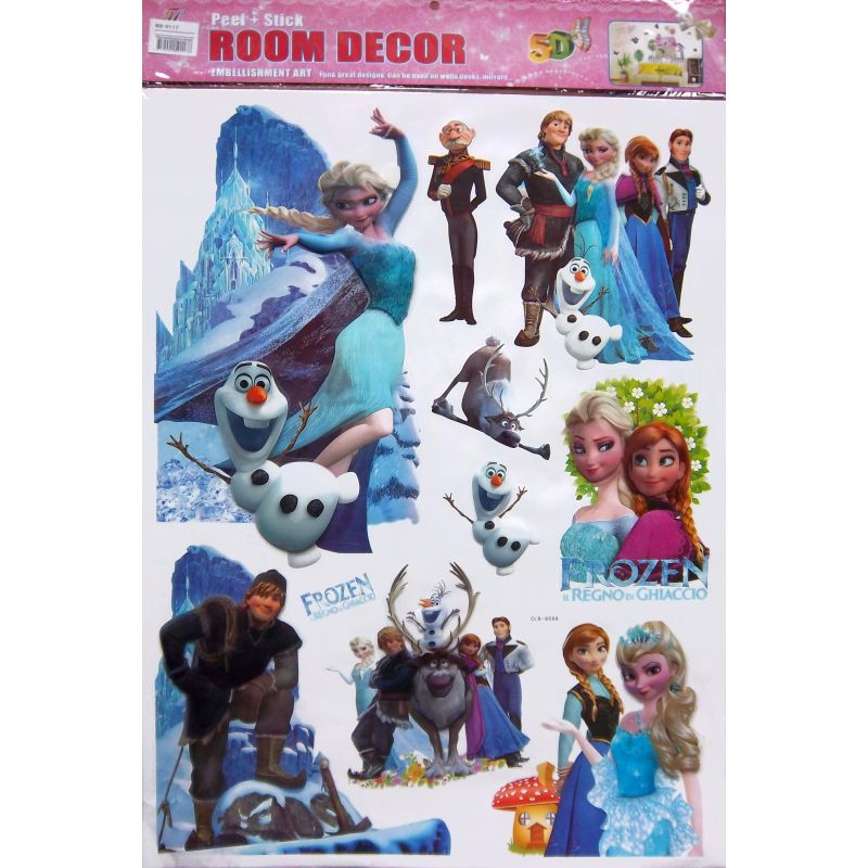 KOMPLET 2 NAKLEJKI Dzieci 3D KRAINA LODU MINIONKI