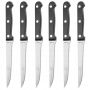 Noże z ząbkowanym ostrzem do steków i burgerów stalowe 21cm komplet 6 szt