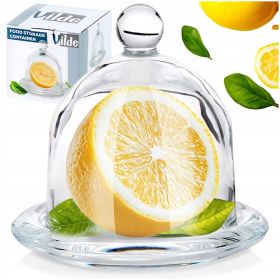 Pojemnik NA CYTRYNĘ szklany z pokrywką do przechowywania podawania cytryny