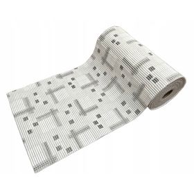 Dywanik Mata Antypoślizgowa łazienka 65x10 cm BIAŁO SZARA KOSTKI DD-1399B